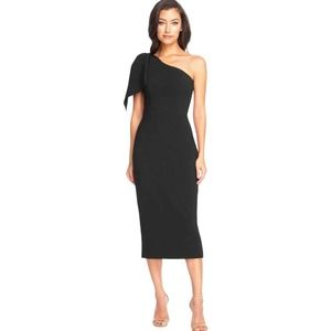 NWT Womens Dress the Population Tiffany One Shoulder Sheath Dress Black SZ Small